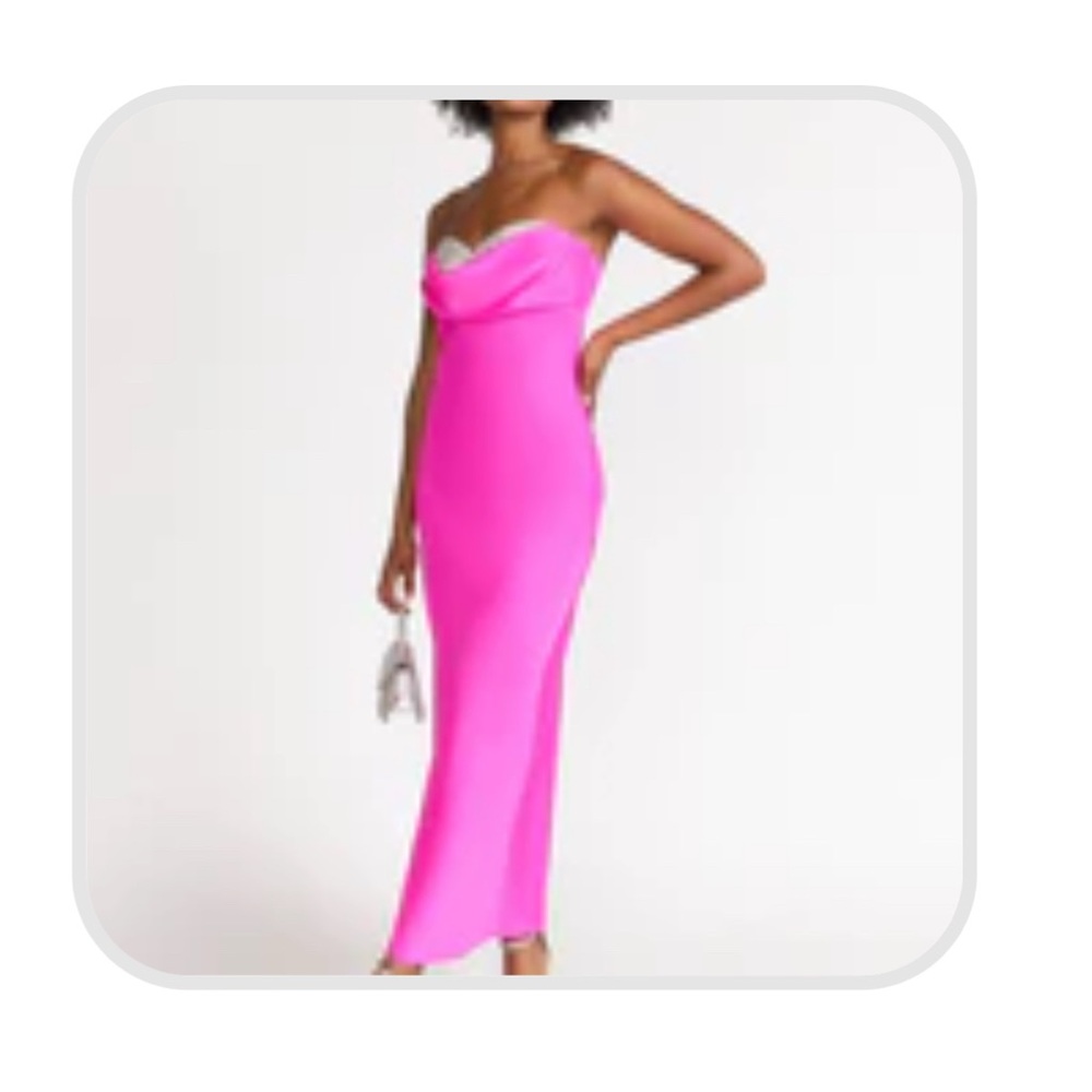 New York & Company Vibrant Pink Strapless Dress